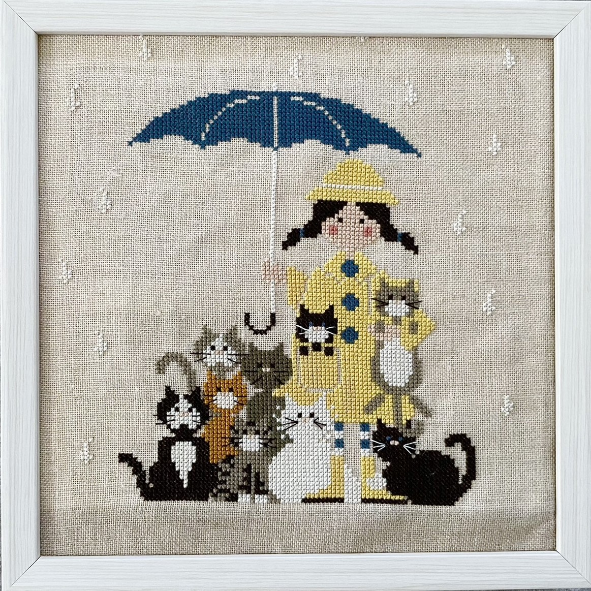 cats in the rain クロスステッチ図案